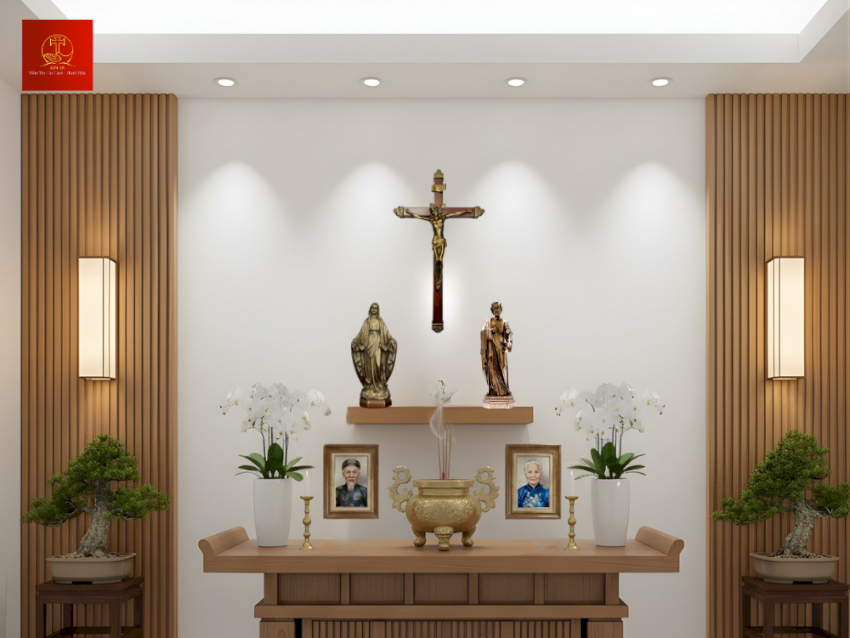 Bàn thờ Công giáo được chế tác thủ công với đường nét tinh xảo