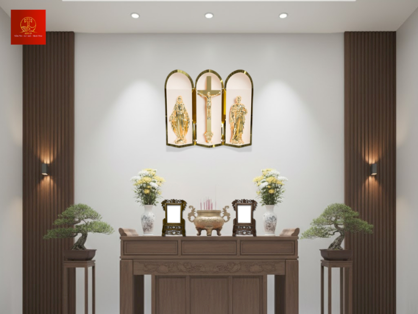 Bàn thờ Công Giáo SFU-No.10 phù hợp với không gian tối giản, gọn gàng