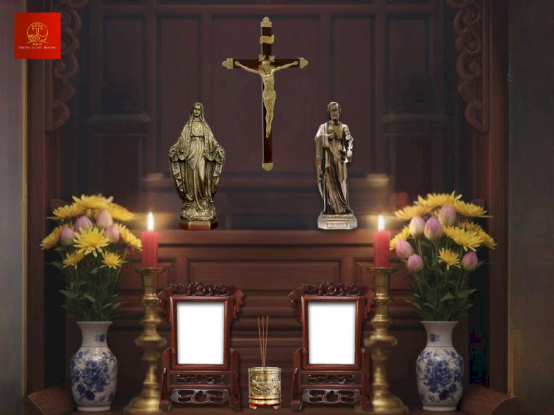 Hình ảnh sử dụng các thiết kế chất lượng cao từ Vật phẩm Công giáo Kim Ân, bao gồm: