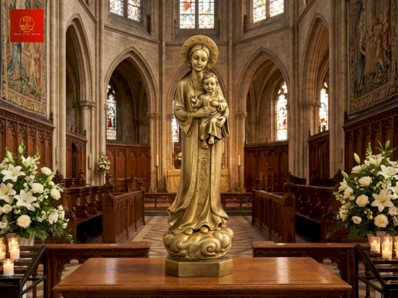 Chất liệu đồng cao cấp giúp tái hiện nếp áo dài mềm mại và bền bỉ.