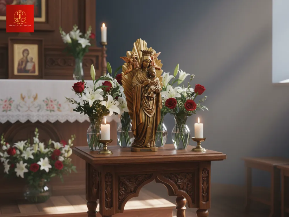 Hình ảnh Chúa Giêsu Hài Đồng nắm chặt tay Mẹ