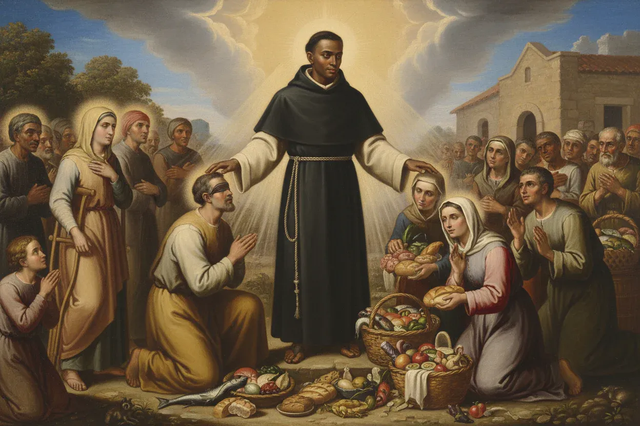 Hình ảnh Thánh Martino chăm sóc người nghèo