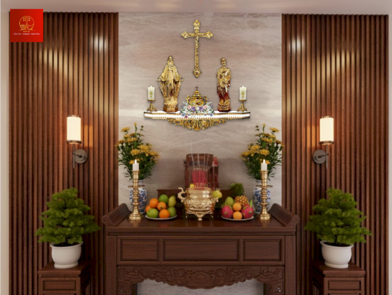 Bàn thờ Công giáo mẫu 6 kích thước 800 x 800mm