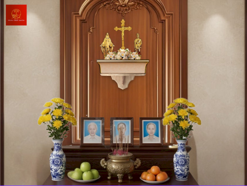 Bàn thờ Công giáo mẫu 7 kích thước 820 x 650 mm