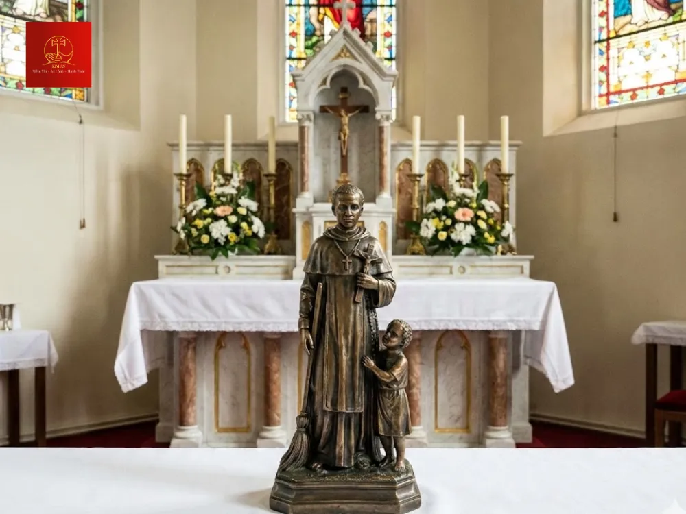 Tượng đồng Thánh Martino với kích thước 16cm đến 30cm