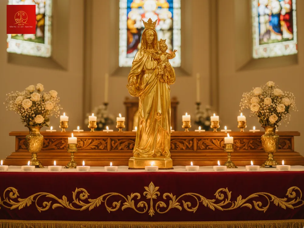Tượng Đức Mẹ bế Chúa là điểm tựa bình yên