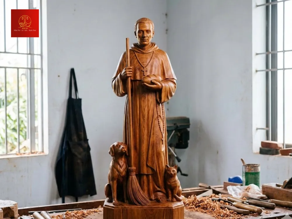 Tượng thánh Martino cao 70cm phù hợp với phòng nguyện, nhà thờ