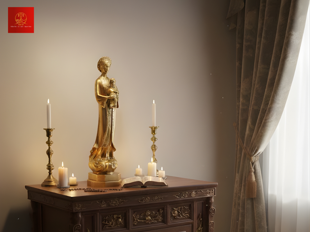 Tượng Mẹ La Vang cao 40cm