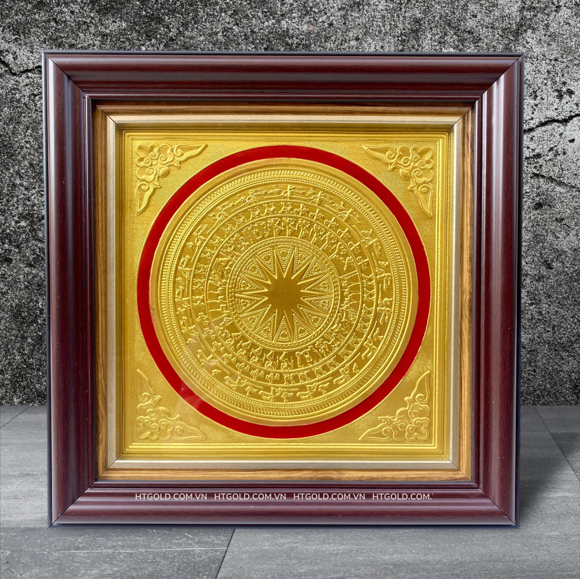 QUÀ TẶNG TRANH MẶT TRỐNG ĐỒNG MẠ VÀNG 24K (Kích thước 26cmx 26cm)