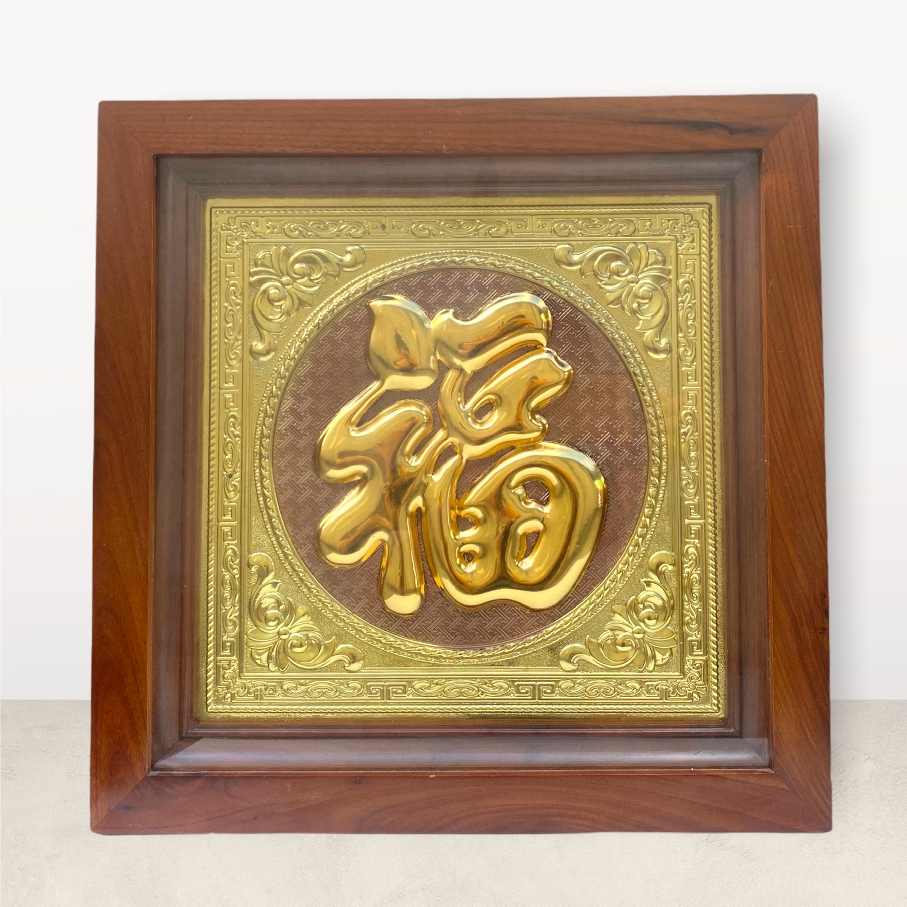 TRANH ĐỒNG CHỮ PHÚC, MẠ VÀNG CHỮ Ở GIỮA (Kt 38-38cm)