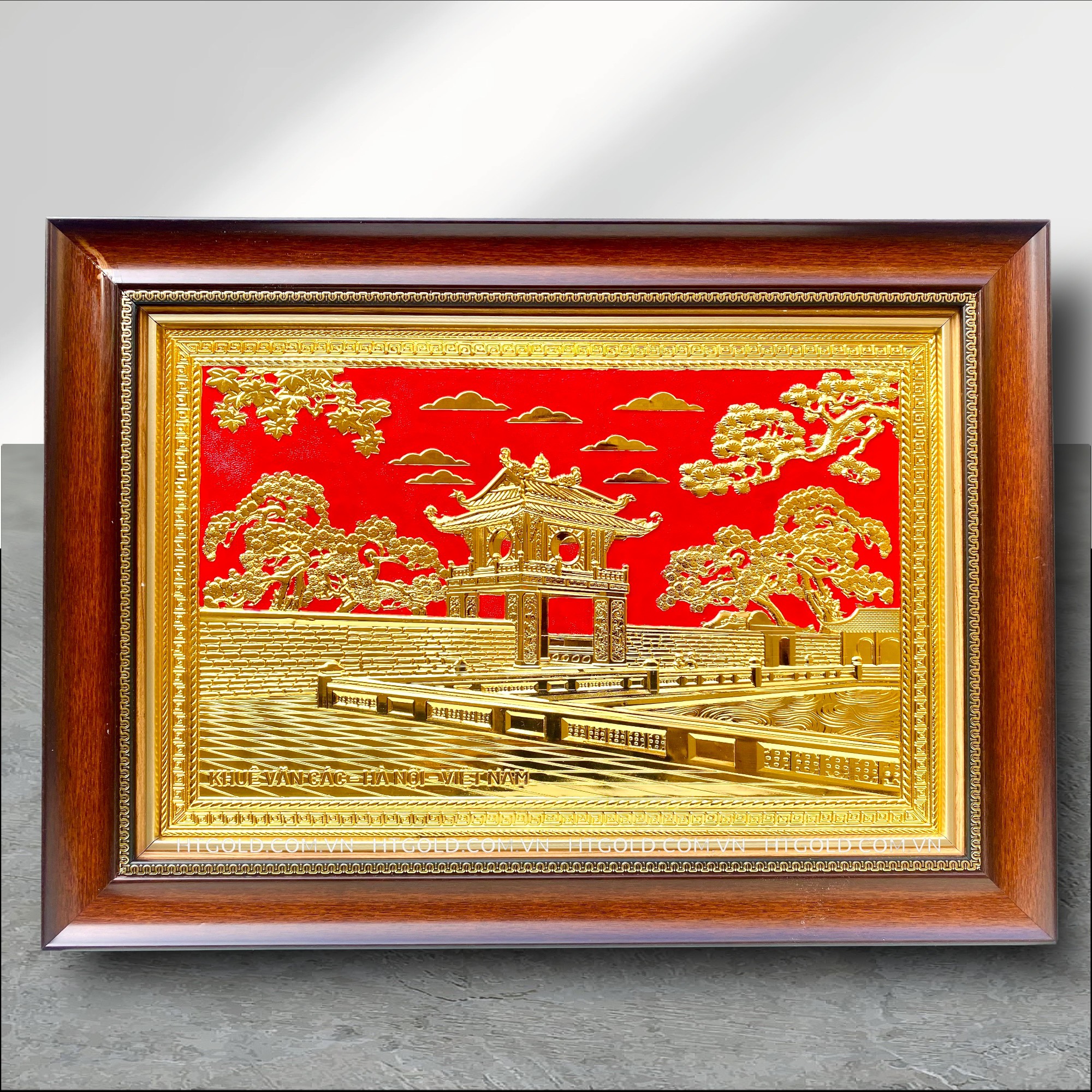TRANH ĐỒNG KHUÊ VĂN CÁC DÁT VÀNG (40cm * 55cm)