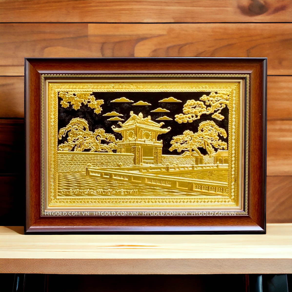 TRANH ĐỒNG KHUÊ VĂN CÁC DÁT VÀNG (40cm * 55cm)