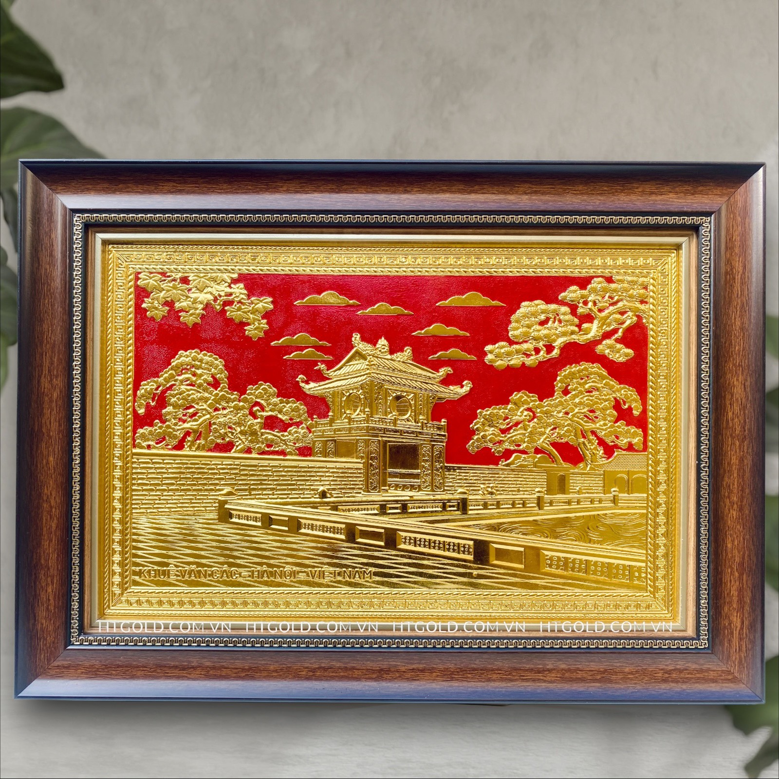 TRANH ĐỒNG KHUÊ VĂN CÁC, DÁT VÀNG (40cm x 55cm)