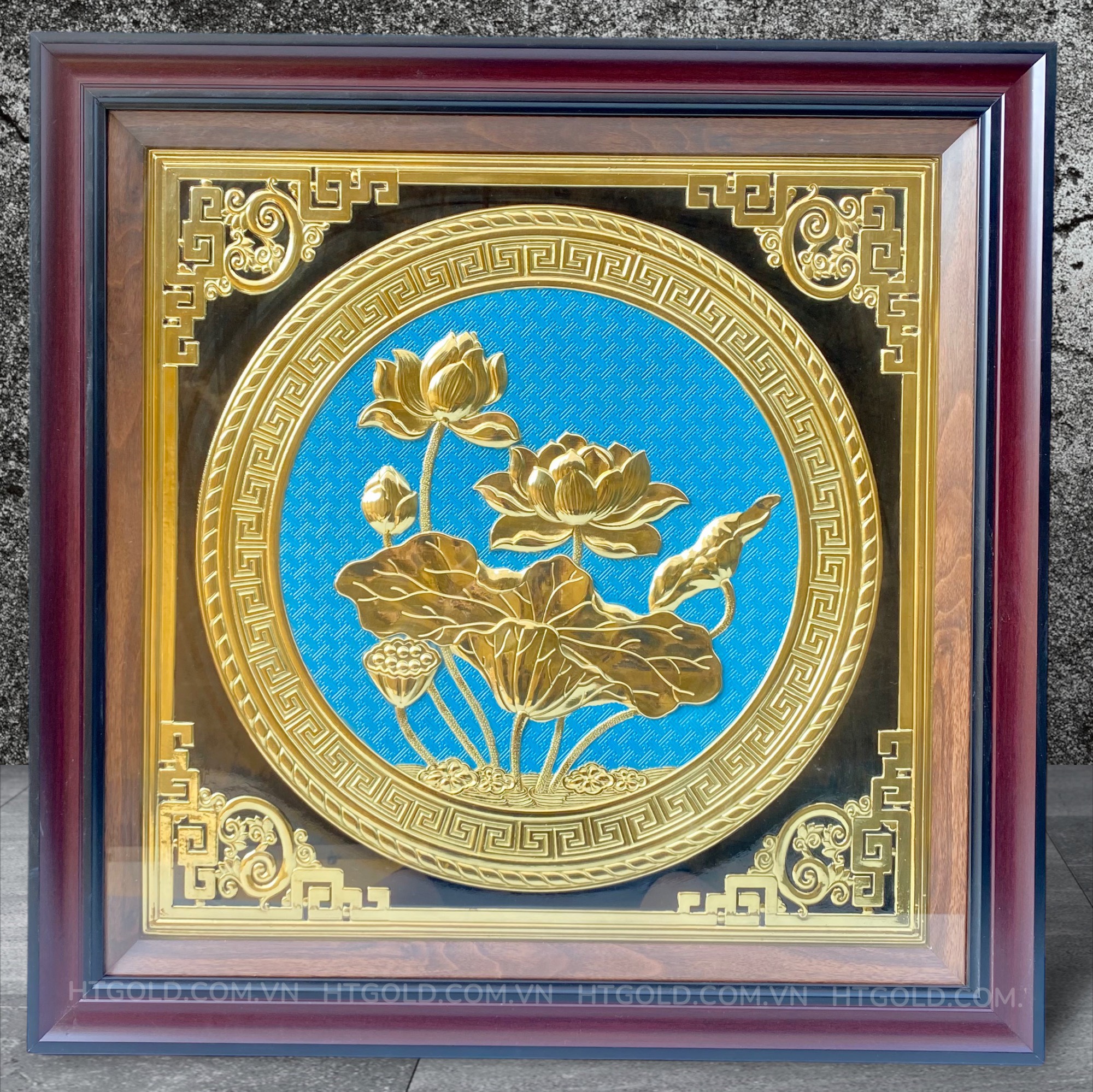 TRANH ĐỒNG HOA SEN (Kích thước 70cm x 70cm)