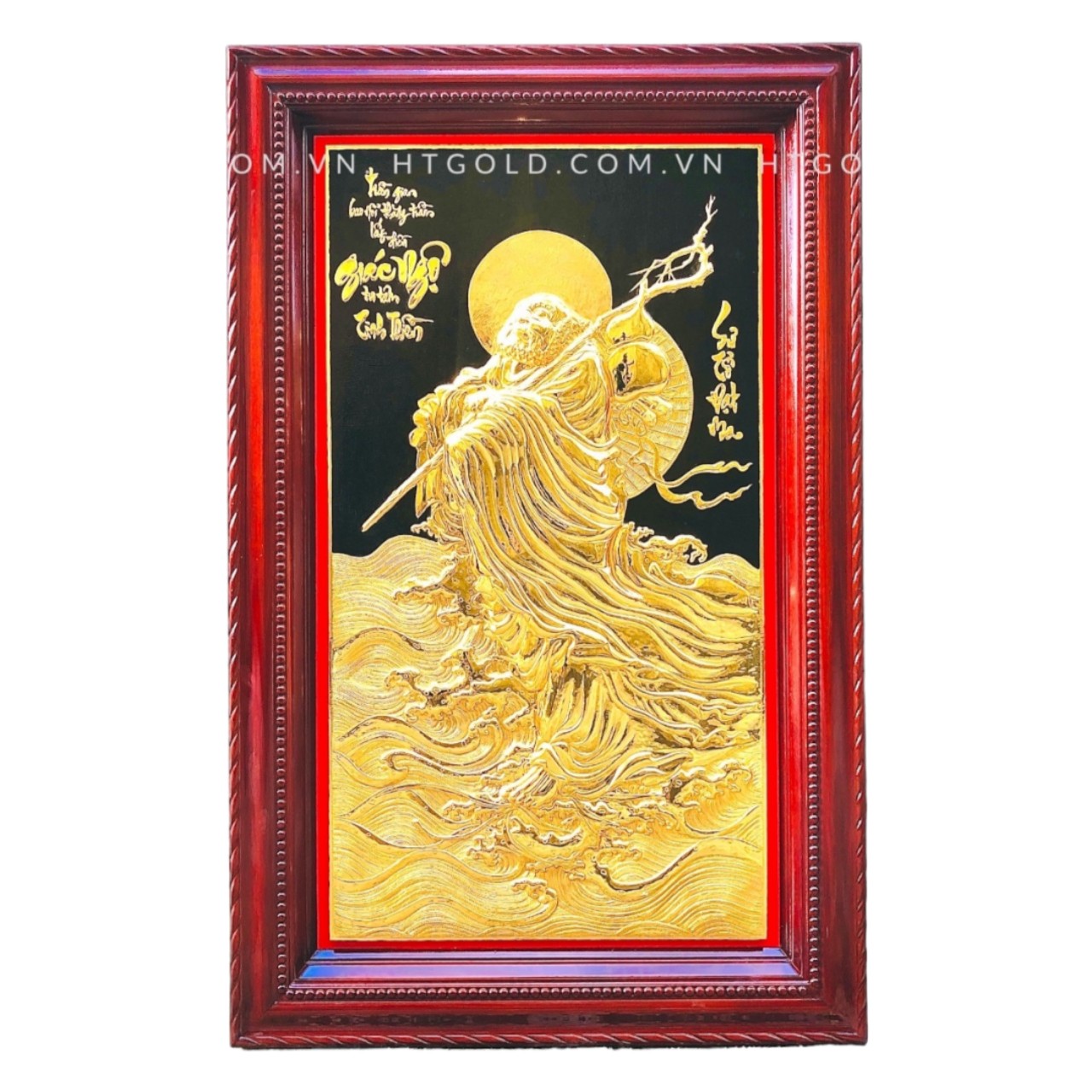 TRANH SƯ TỔ ĐẠT MA (Kích thước 88cm x 128cm; Mạ vàng 24k)