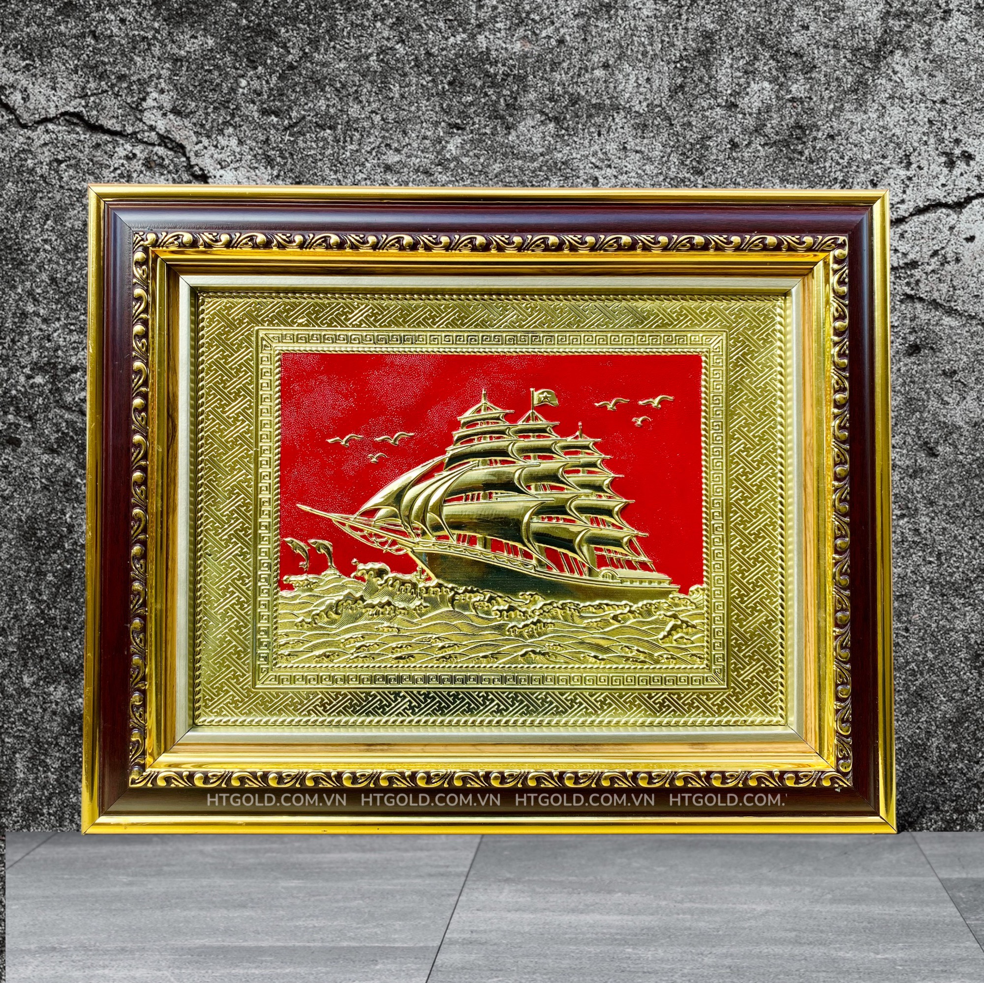 TRANH ĐỒNG THUYỀN BUỒM <br> (Kích thước 28cm x 34cm)..