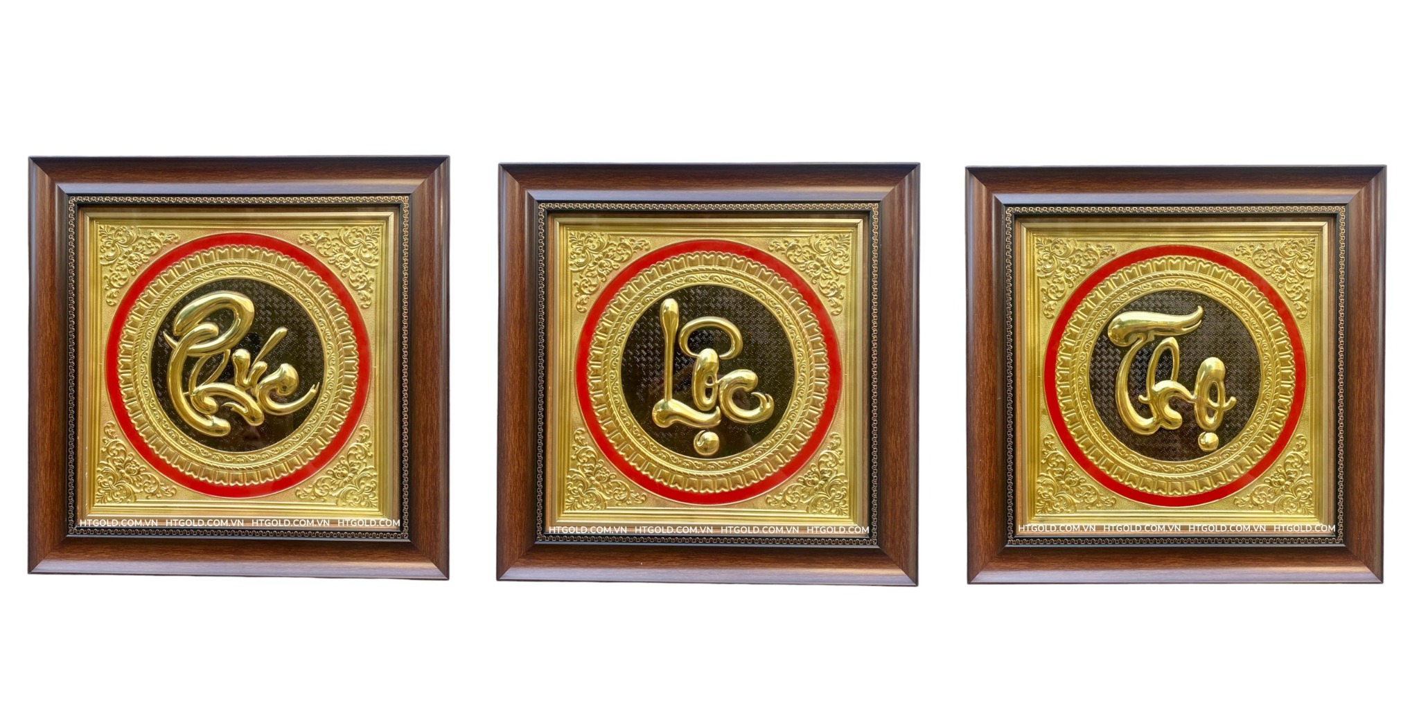 BỘ TRANH ĐỒNG CHỮ PHÚC LỘC THỌ (40cm x 40cm)