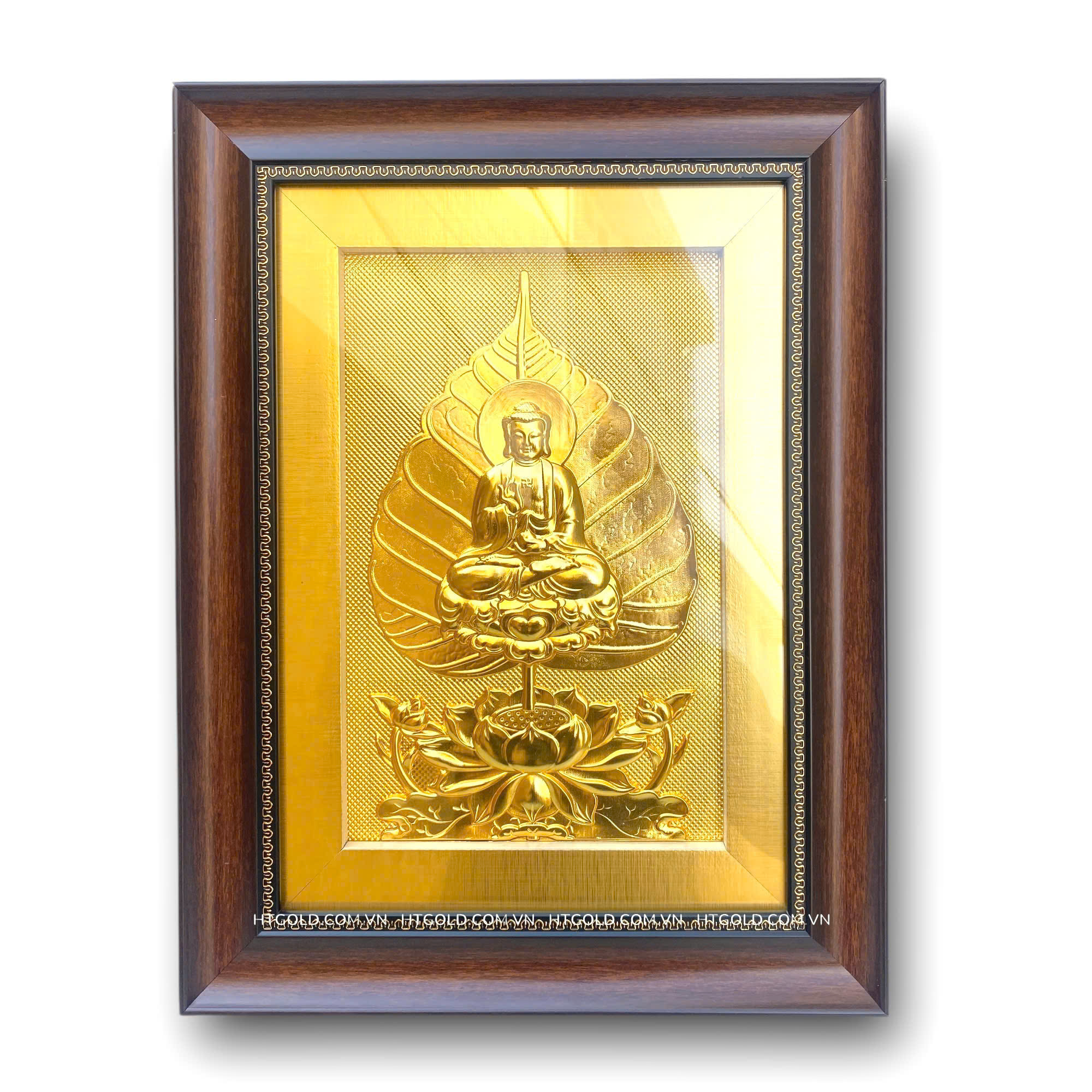 TRANH LÁ BỒ ĐỀ MẠ VÀNG 24k (32cm x 42cm)