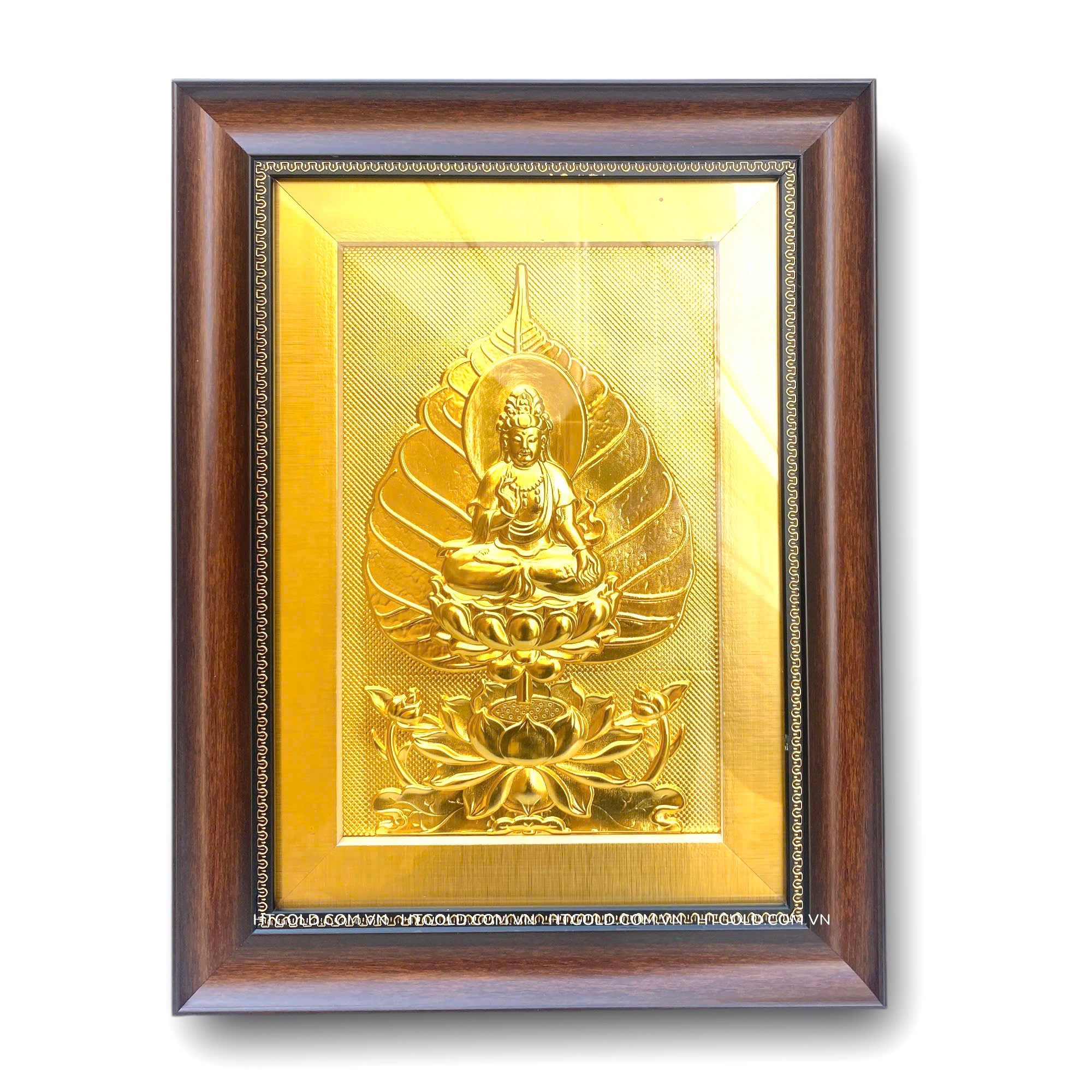 TRANH LÁ BỒ ĐỀ MẠ VÀNG 24k (32cm x 42cm)
