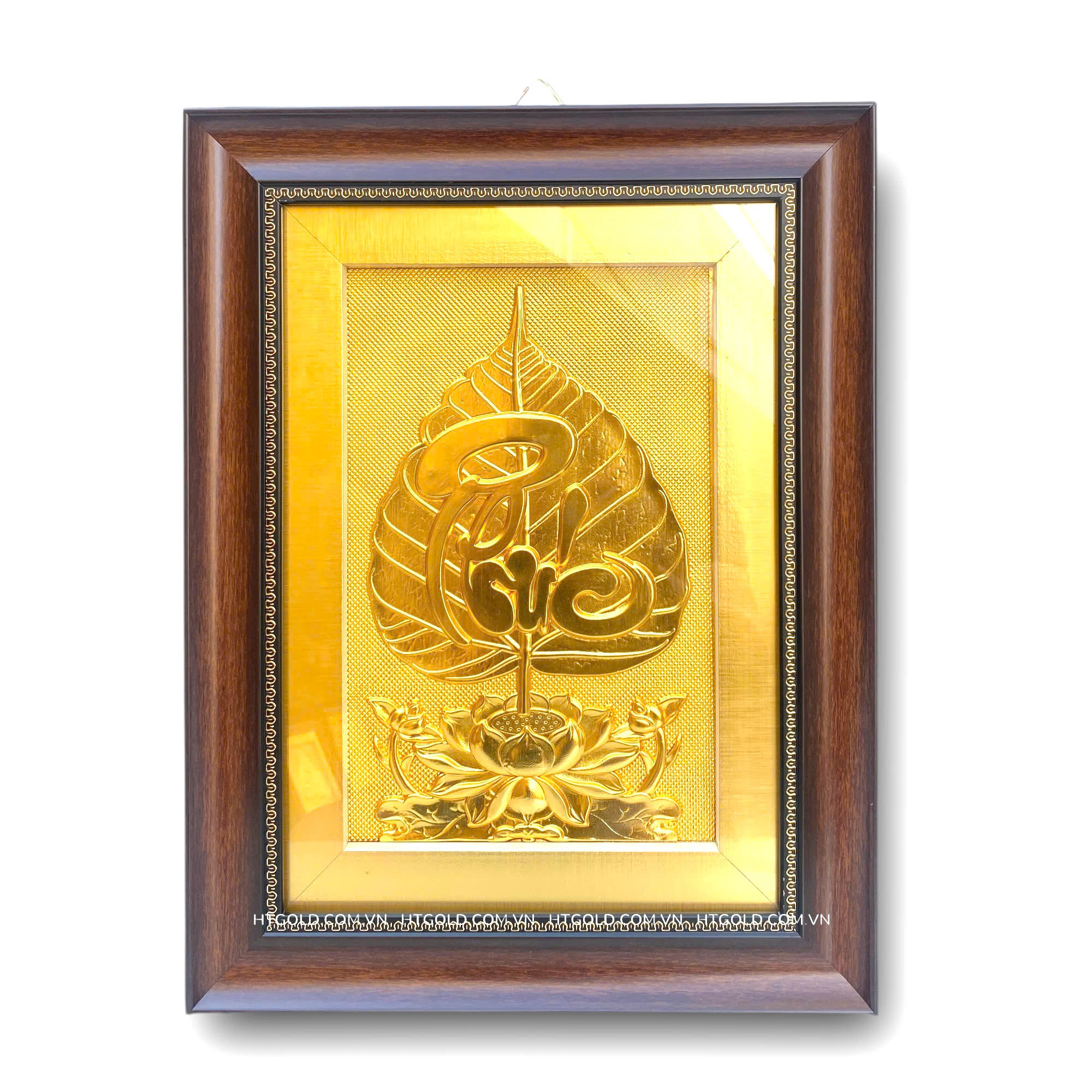 TRANH LÁ BỒ ĐỀ CHỮ "PHÚC" MẠ VÀNG 24k (32cm x 42cm)