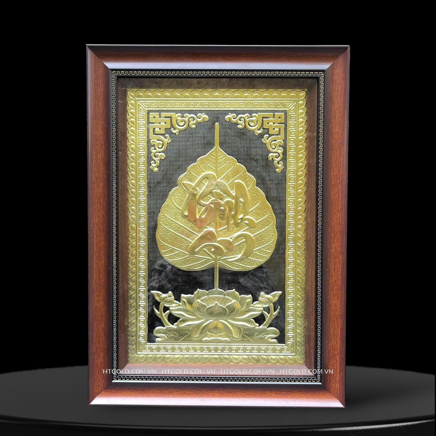 TRANH LÁ BỒ ĐỀ BÌNH AN BẰNG ĐỒNG (40cm x 55cm)