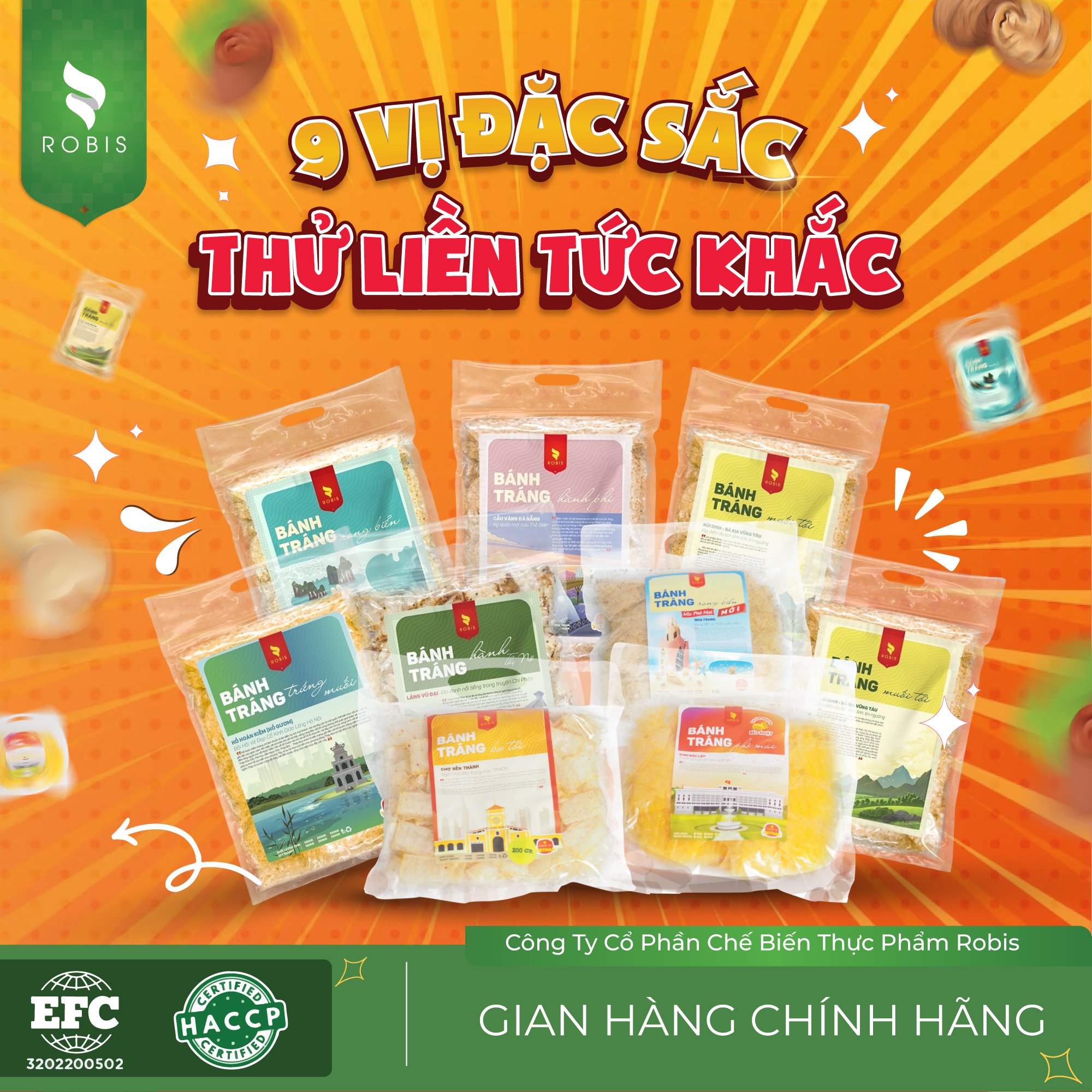 Bánh Tráng ROBIS: Top 7 Vị Bán Chạy Nhất 2025 Bạn Phải Thử!