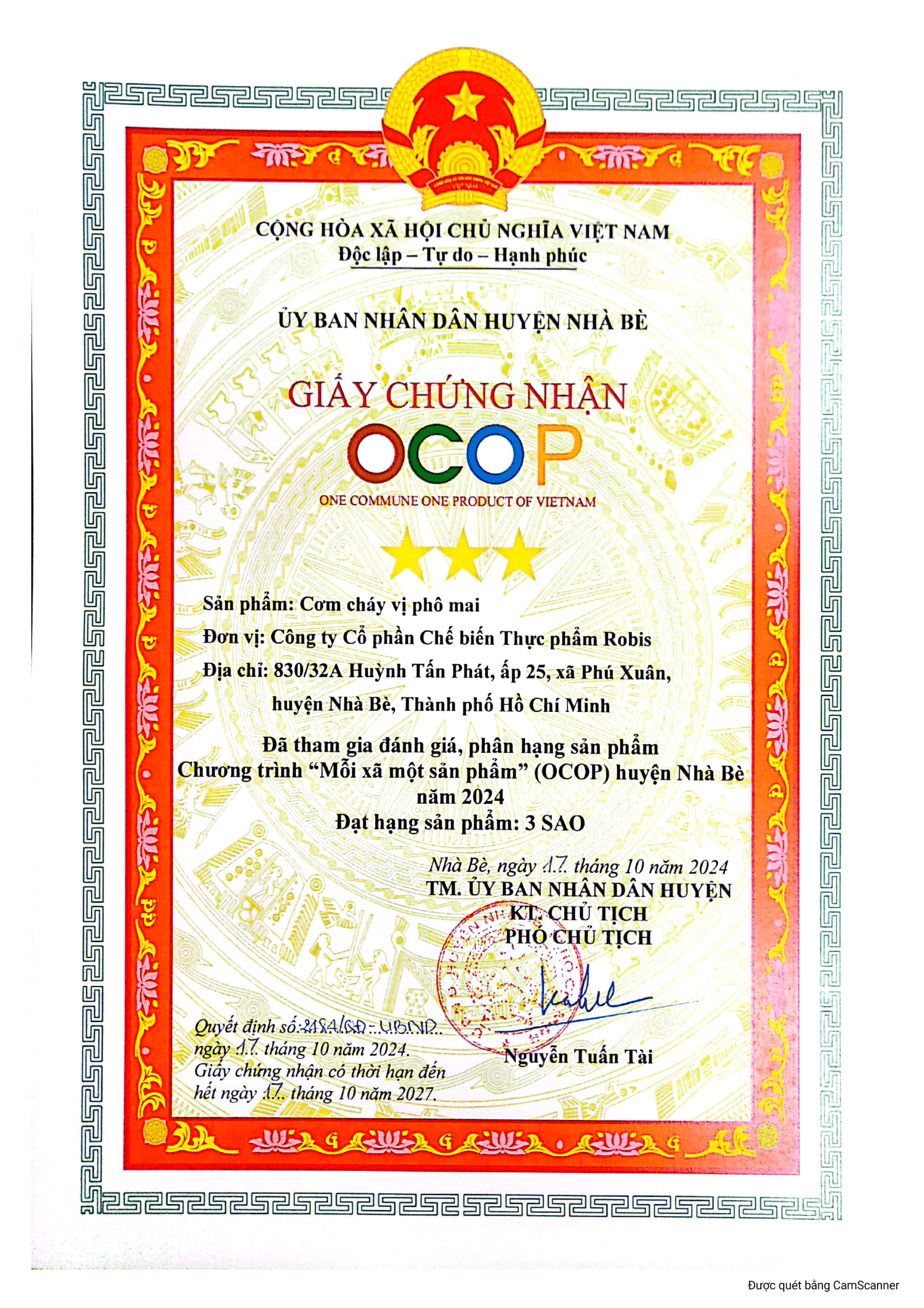 Giấy chứng nhận số 8