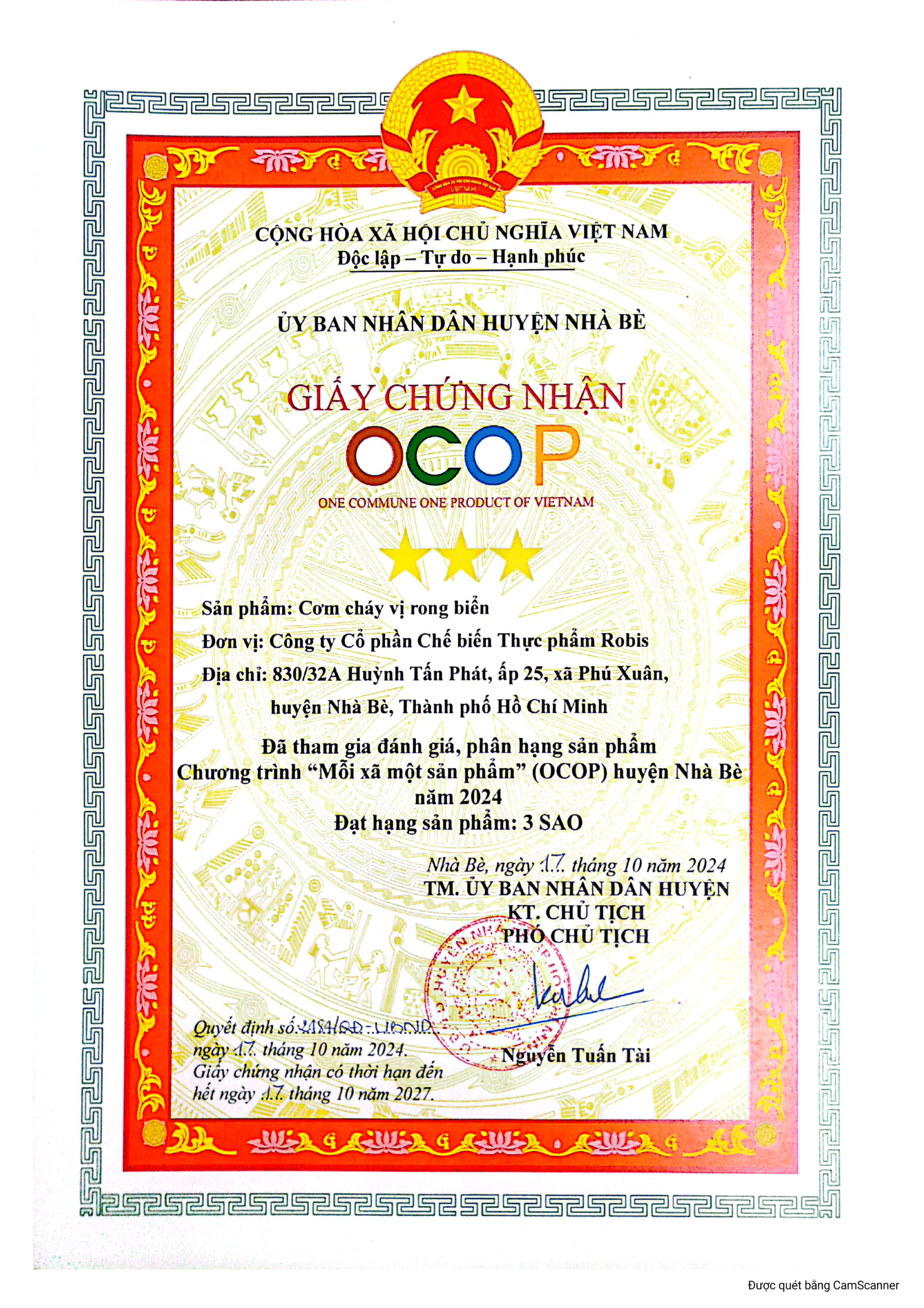 Giấy chứng nhận số 9