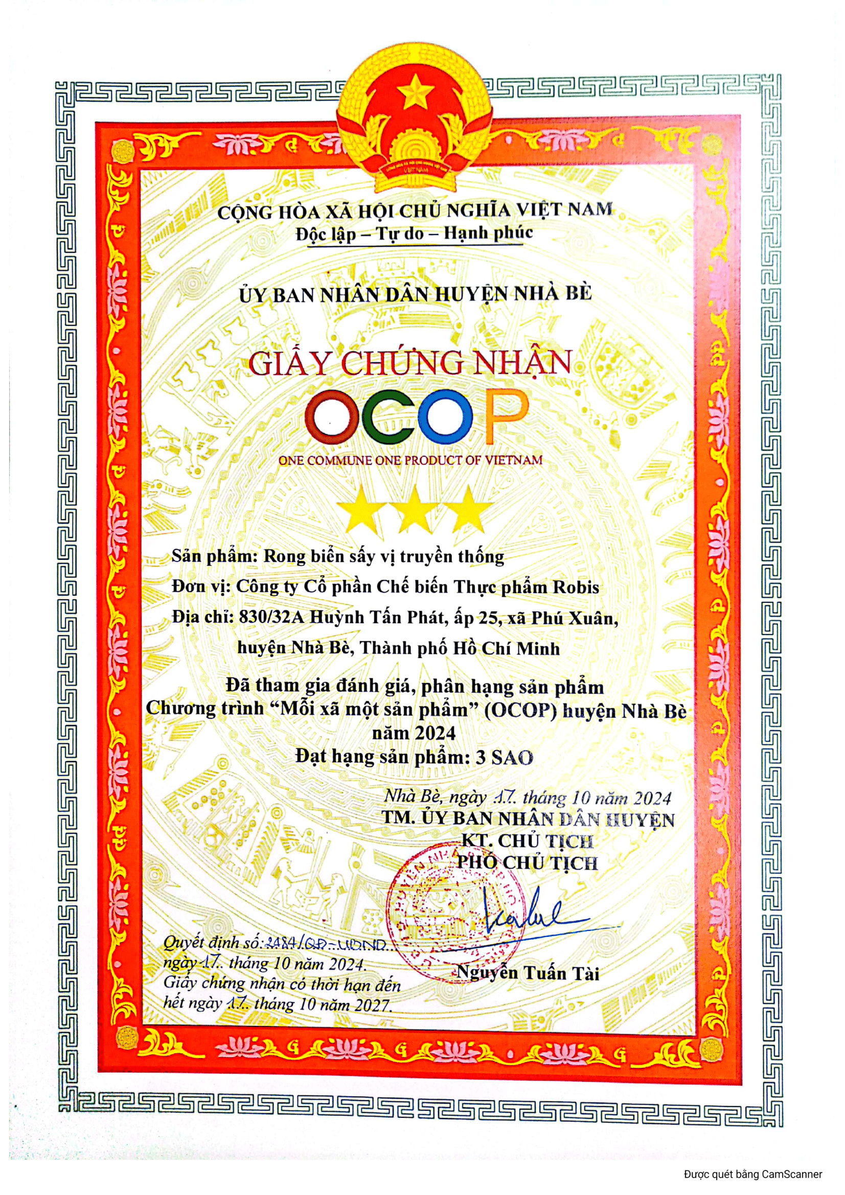 Giấy chứng nhận số 1