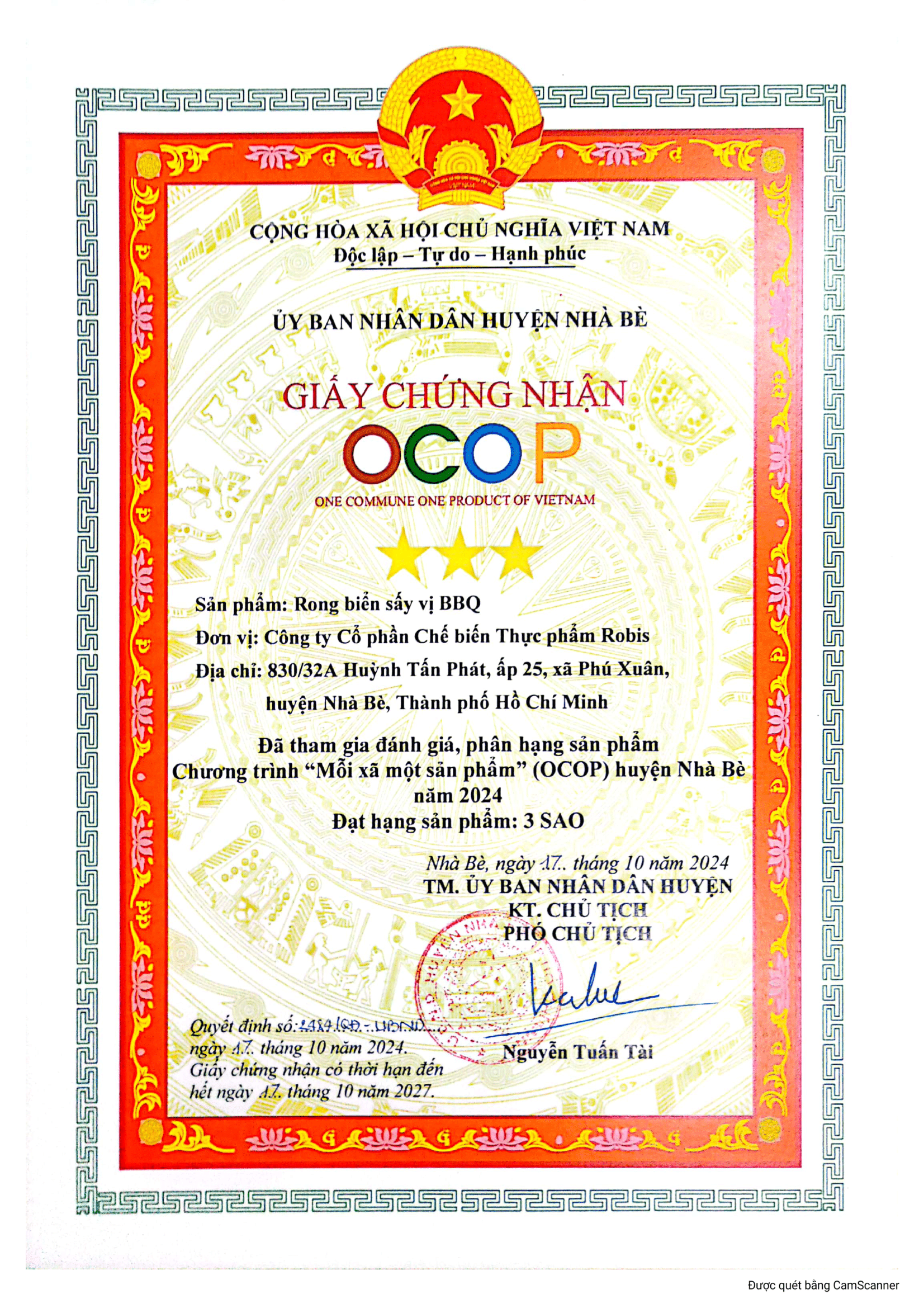 Giấy chứng nhận số 3