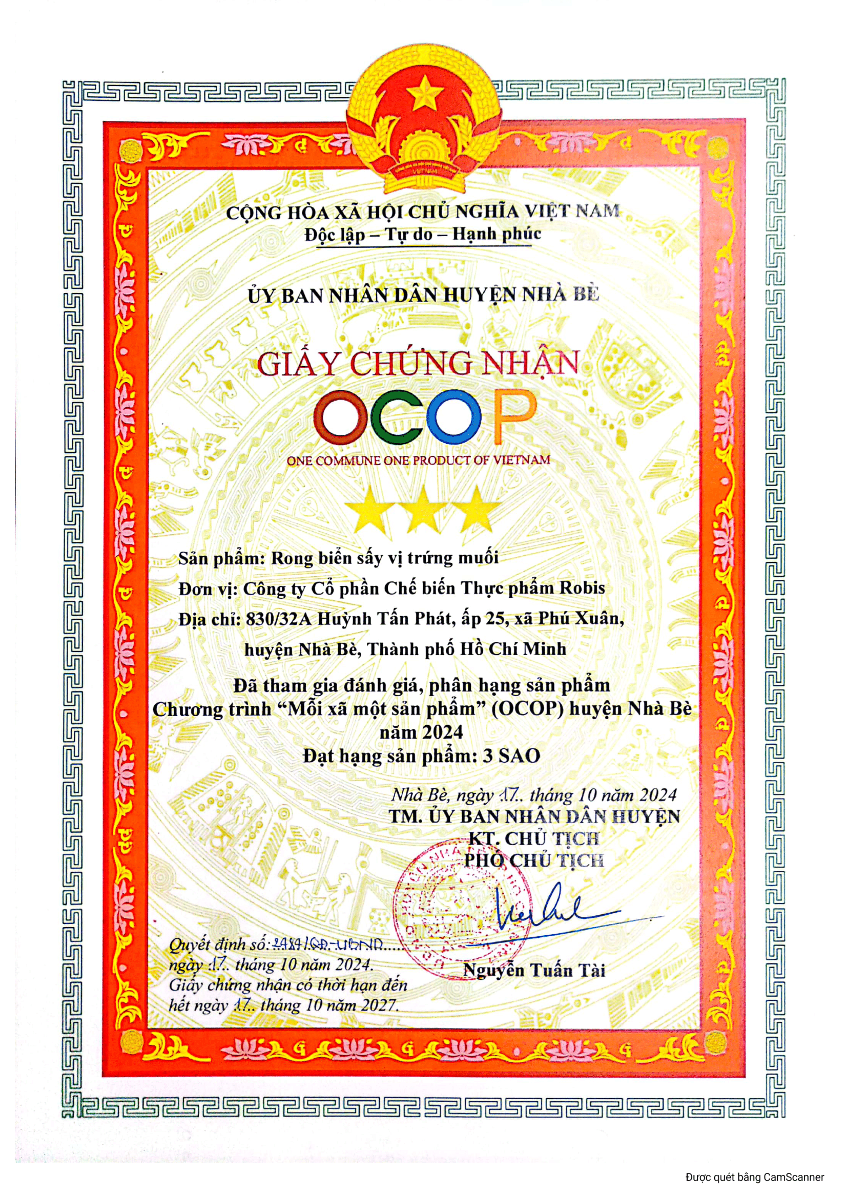 Giấy chứng nhận số 5