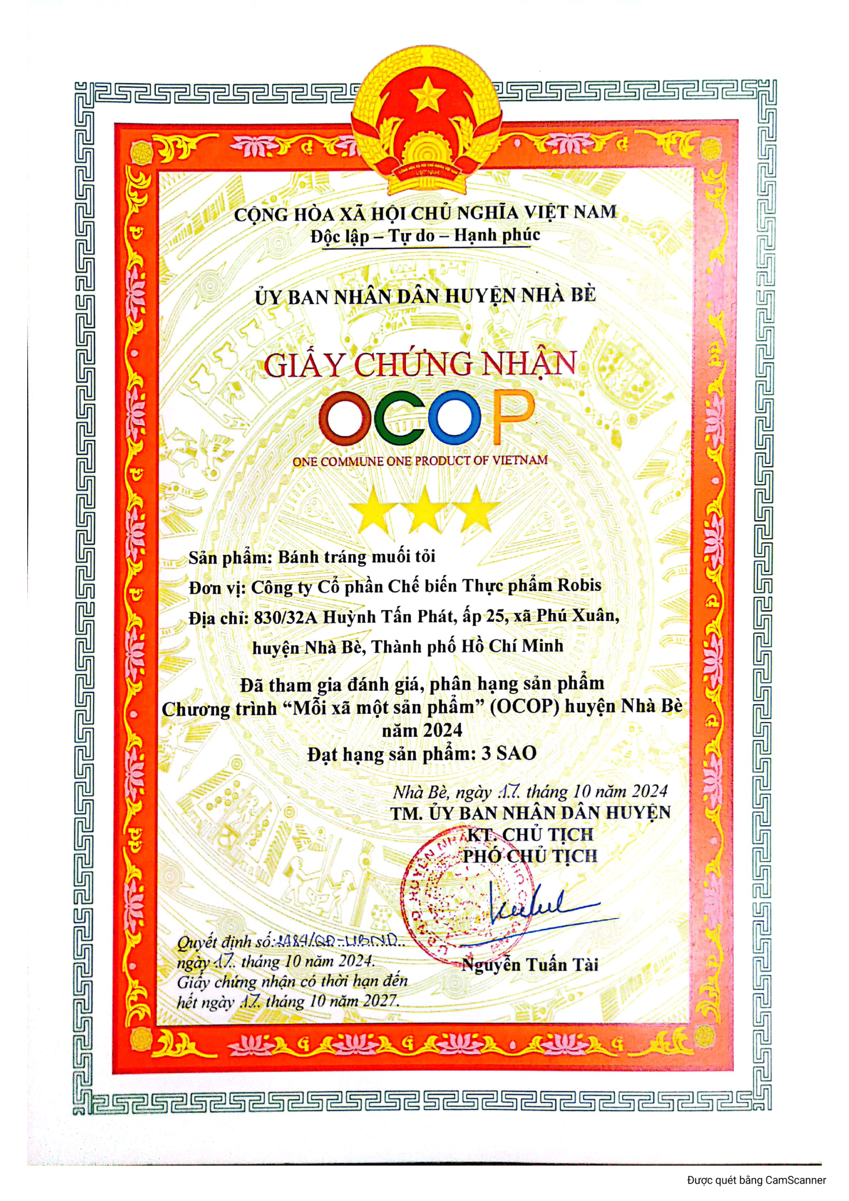 Giấy chứng nhận số 14