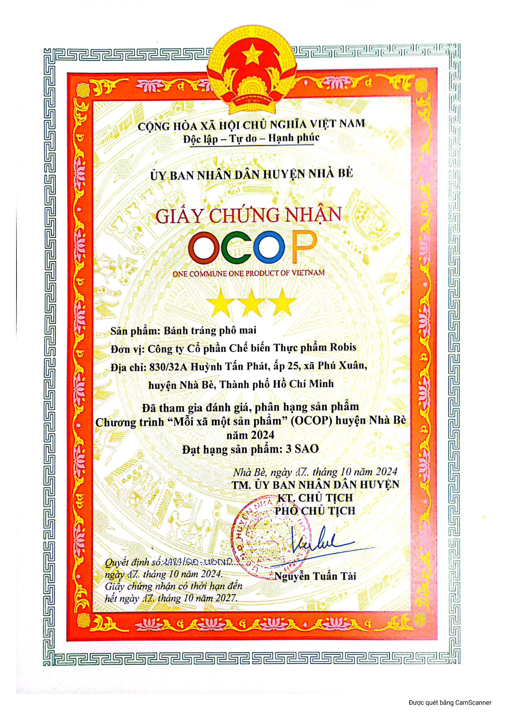 Giấy chứng nhận số 15