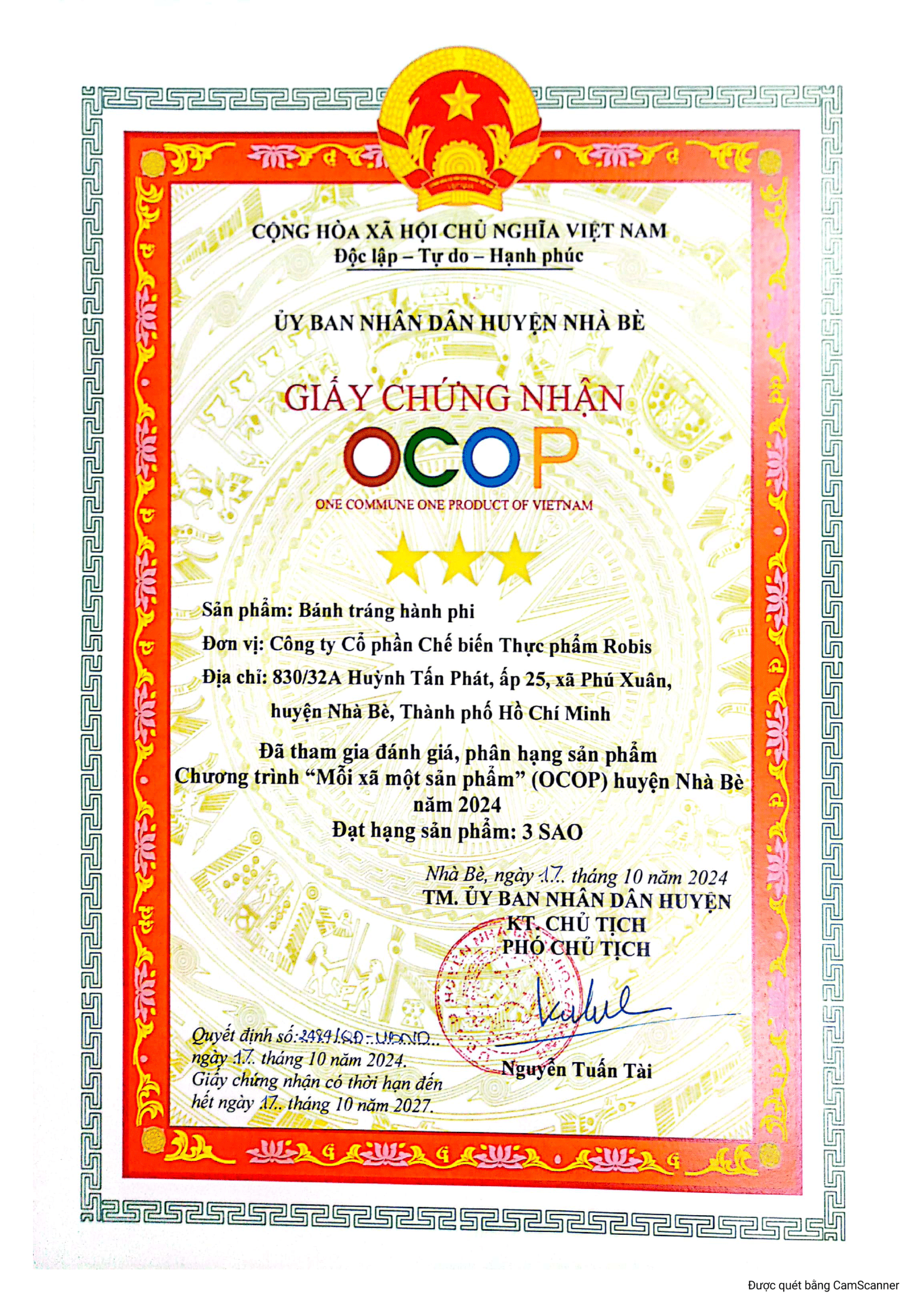 Giấy chứng nhận số 11