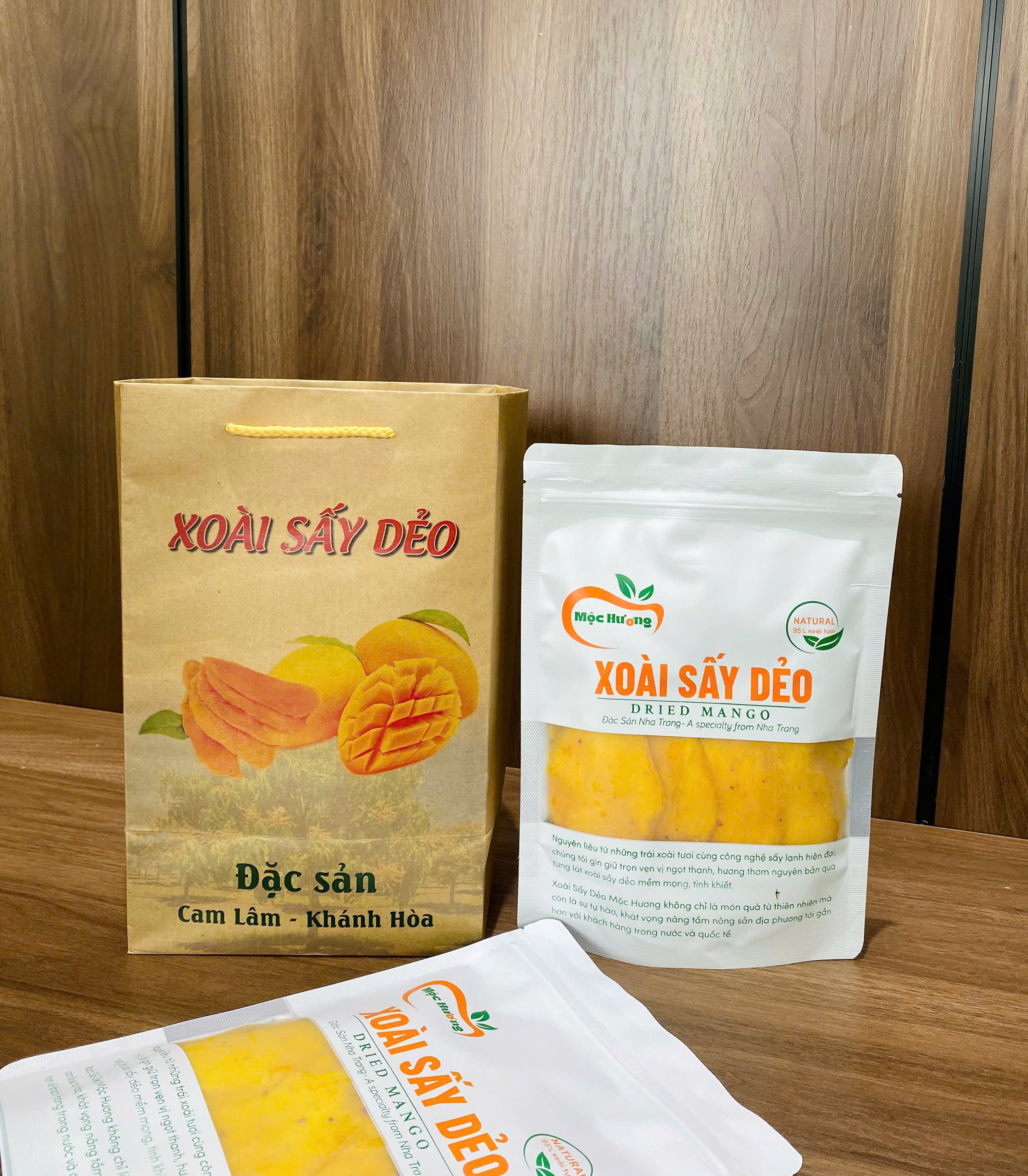 Xoài sấy dẻo Mộc Hương nguyên vị túi zip 500gram