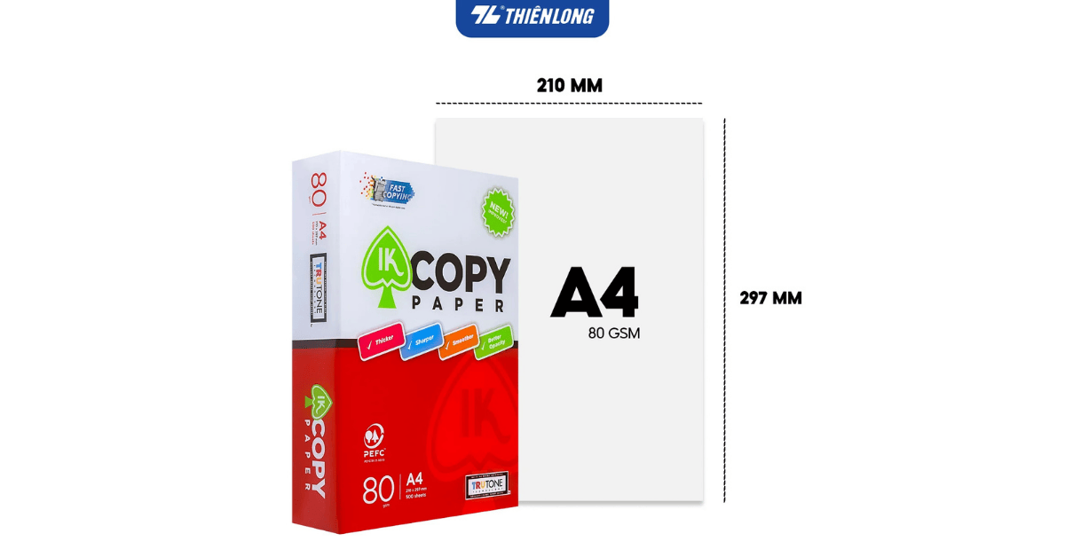 Giấy IK Copy A4/80 Thiên Long