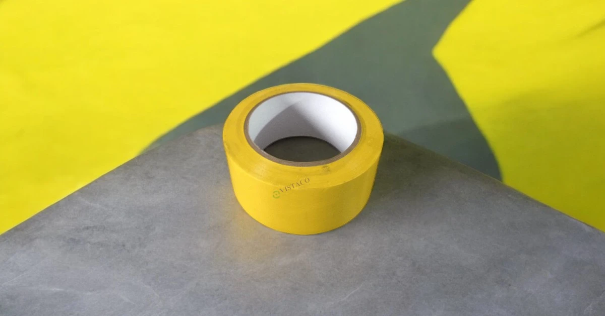 Băng keo dán nền màu vàng 4.8cm 33M (dán sàn)