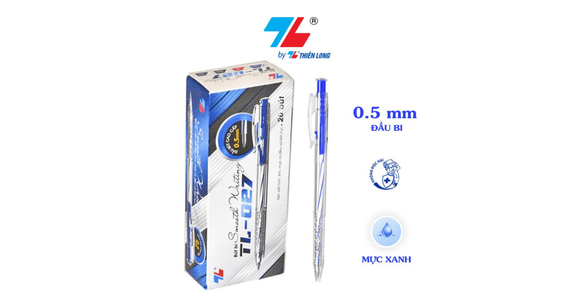 Bút bi TL027 xanh Thiên Long