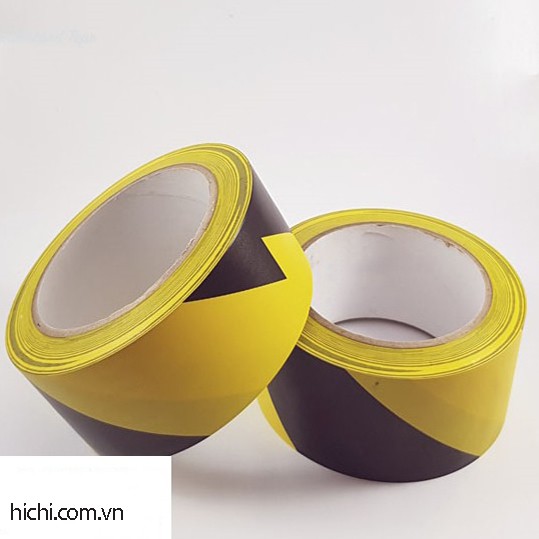 Băng keo dán nền màu vàng đen 4.8cm 33M (dán sàn)