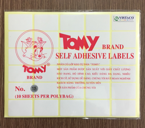 Giấy nhãn Tomy 105 10tờ/xấp