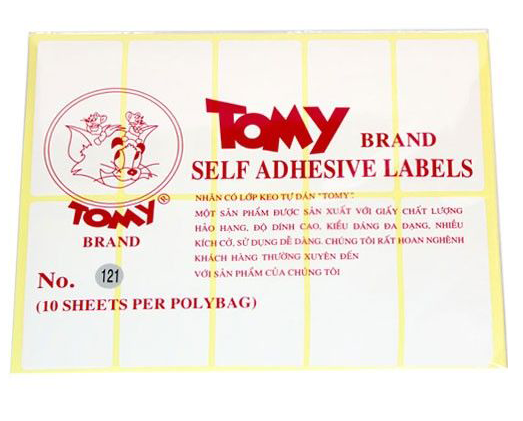 Giấy nhãn Tomy 121 10tờ/xấp