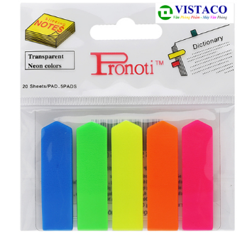 Giấy notes  Pronoti 5 màu nhựa 45502 ( Giấy phân trang 45502  )