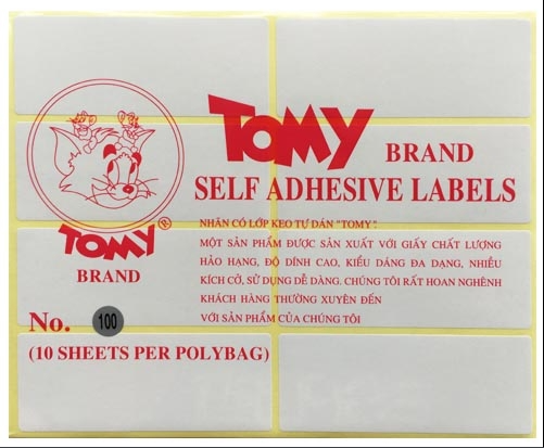 Giấy nhãn Tomy đủ số no.100 10tờ/xấp