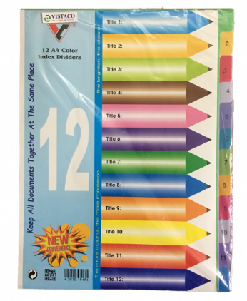 Bìa phân trang nhựa A4 12 số LD ( Bìa Phân Trang 12 số )