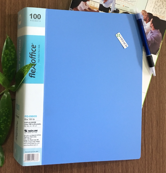 Bìa 100 lá A4 FO-DB05 xanh