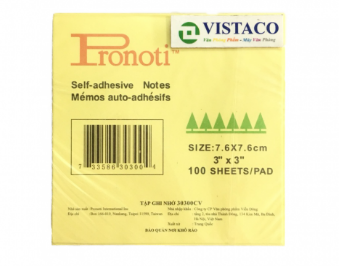 Giấy notes 3x3 Pronoti - độ dính cao 100 tờ/xấp ( Giấy dính cỡ 30300 )