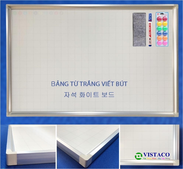 Bảng từ trắng 1.2m x 1.4m khung lớn