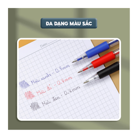 Bút bi TL025 Grip đen Thiên Long