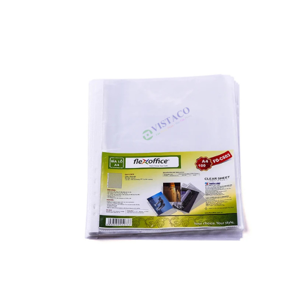 Bìa lá lỗ A4 FO-CS03 (0.045mm) Thiên Long 100 tờ/xấp