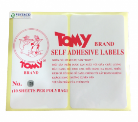 Giấy nhãn Tomy 119 10tờ/xấp